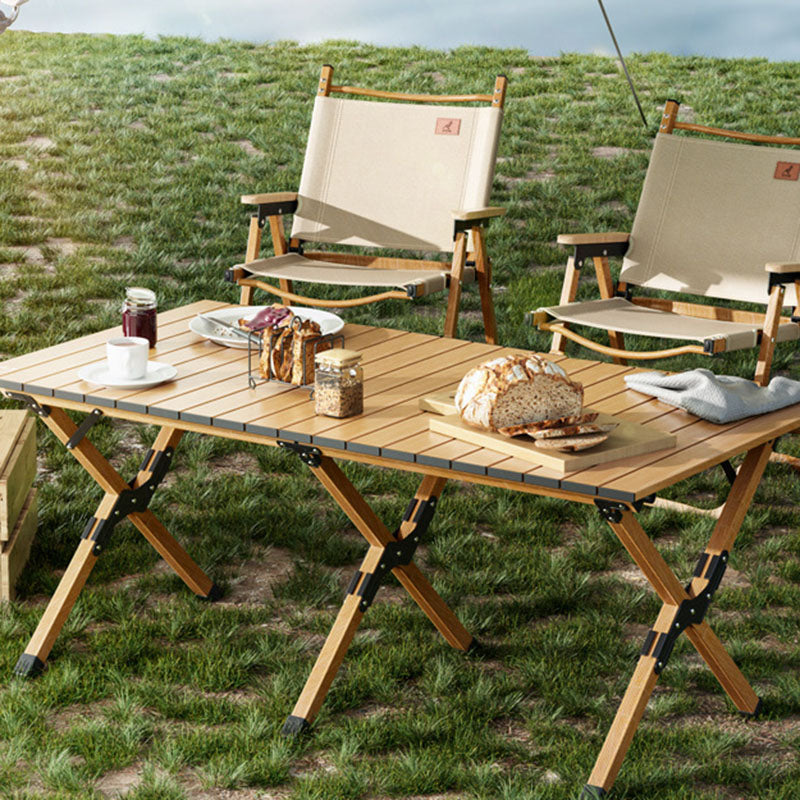 Scandinavian Alloy Wood Oxford Foldable Patio Dining Chair