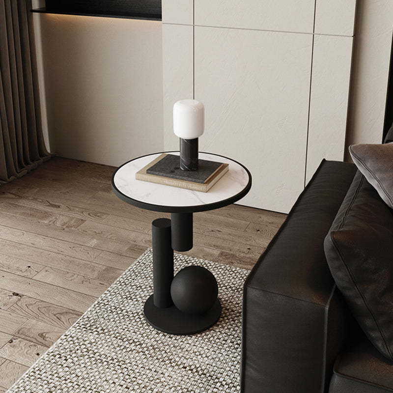 Scandinavian Cylinder Sintered Stone Side Table