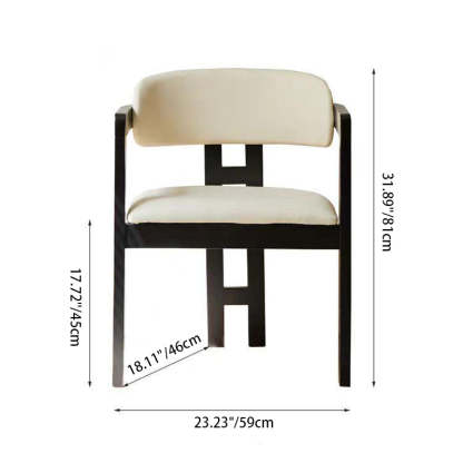 Scandinavian Bent Leather Wood Dining Armchair