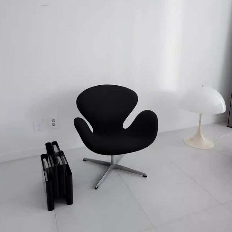 Lighom minimalist desk flannel velvet office chairs — With Footrest / Black