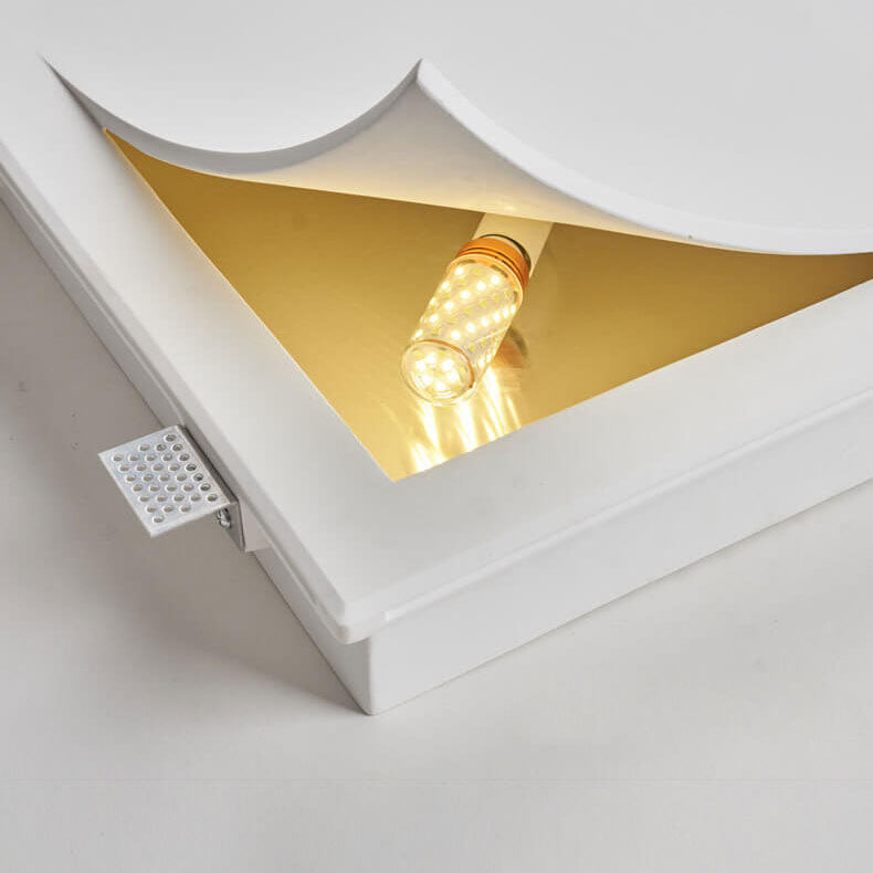 Modern Square Recessed Plaster Wall Sconce