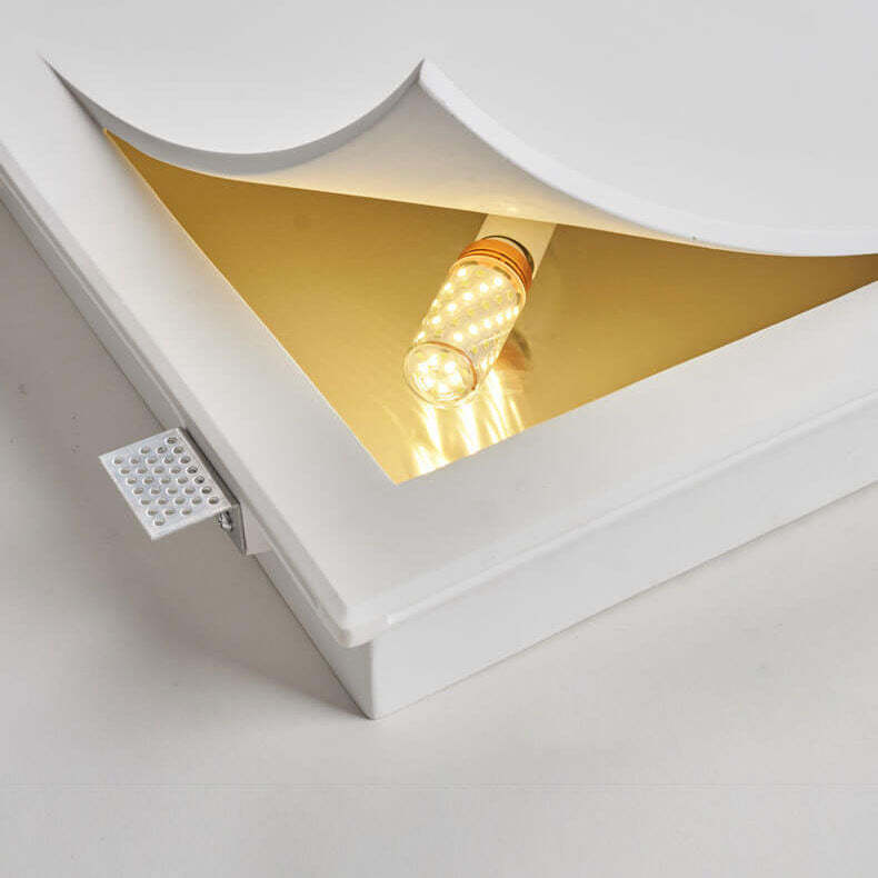 Modern Square Recessed Plaster Wall Sconce