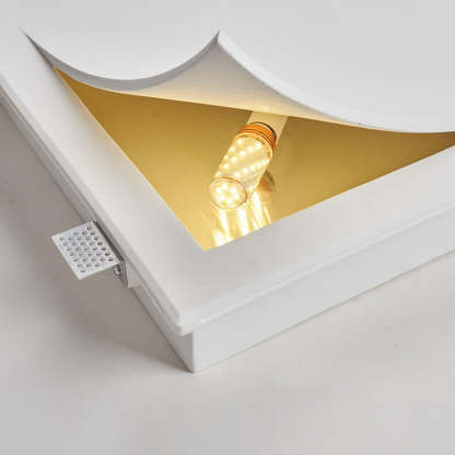 Modern Square Recessed Plaster Wall Sconce
