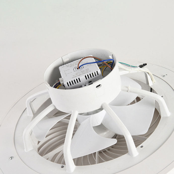 Minimalist Iron Copper LED Flush Mount Ceiling Fan Light