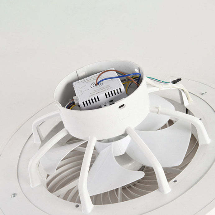 Minimalist Iron Copper LED Flush Mount Ceiling Fan Light