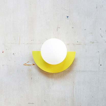 Minimalist Glass Spherical Colorful Semicircle Wall Sconce