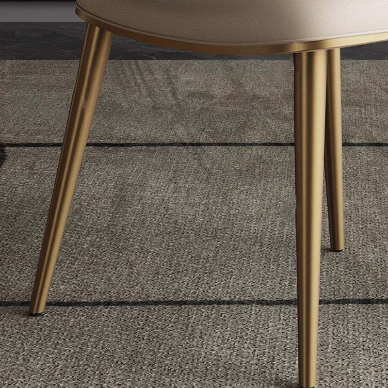 Nordic Curved Upholstered Leather Steel Dining Chair
