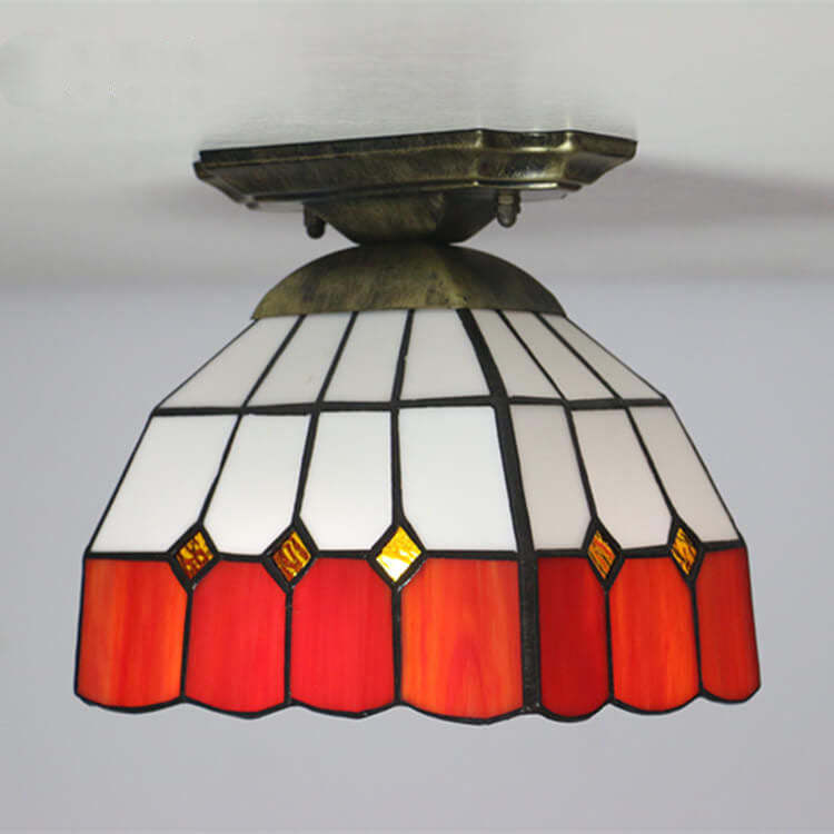 Tiffany Stained Glass Dome Ceiling Light