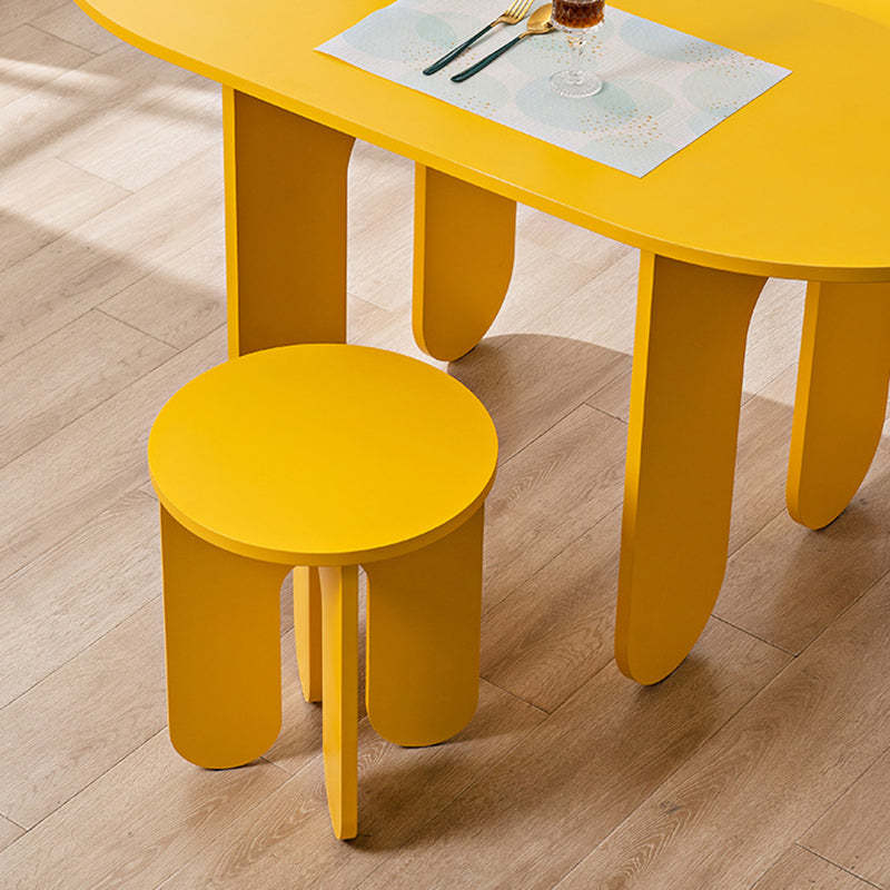 Minimalist Oval Wood Dining Table Set