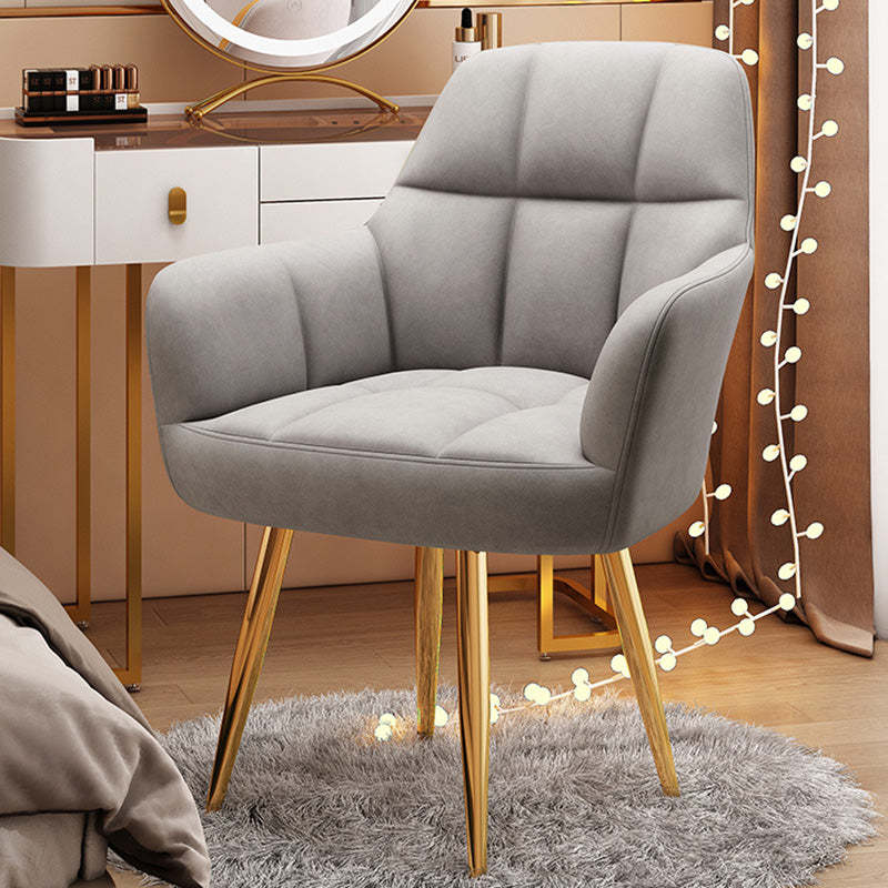 Modern Velvet Tapered-Leg Vanity Stool