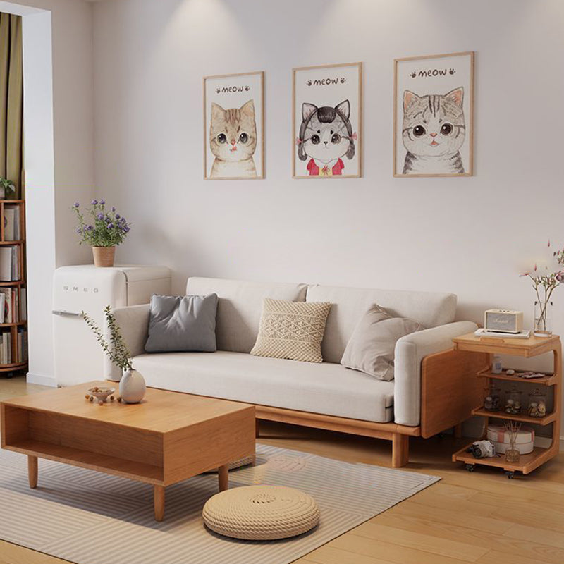 Japanese Wood Flip Cover 4-Tier End Table
