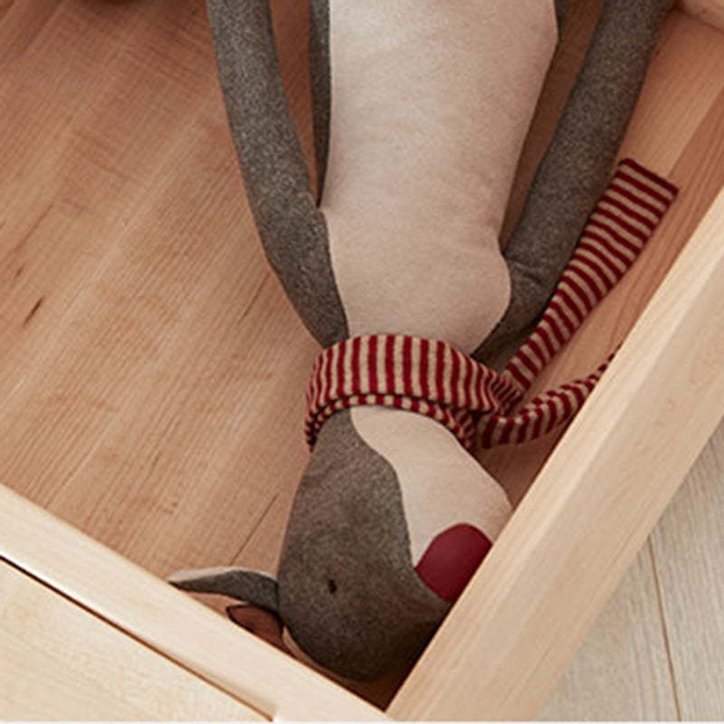 Nordic Maple Wood Knob 2-Drawer Nightstand