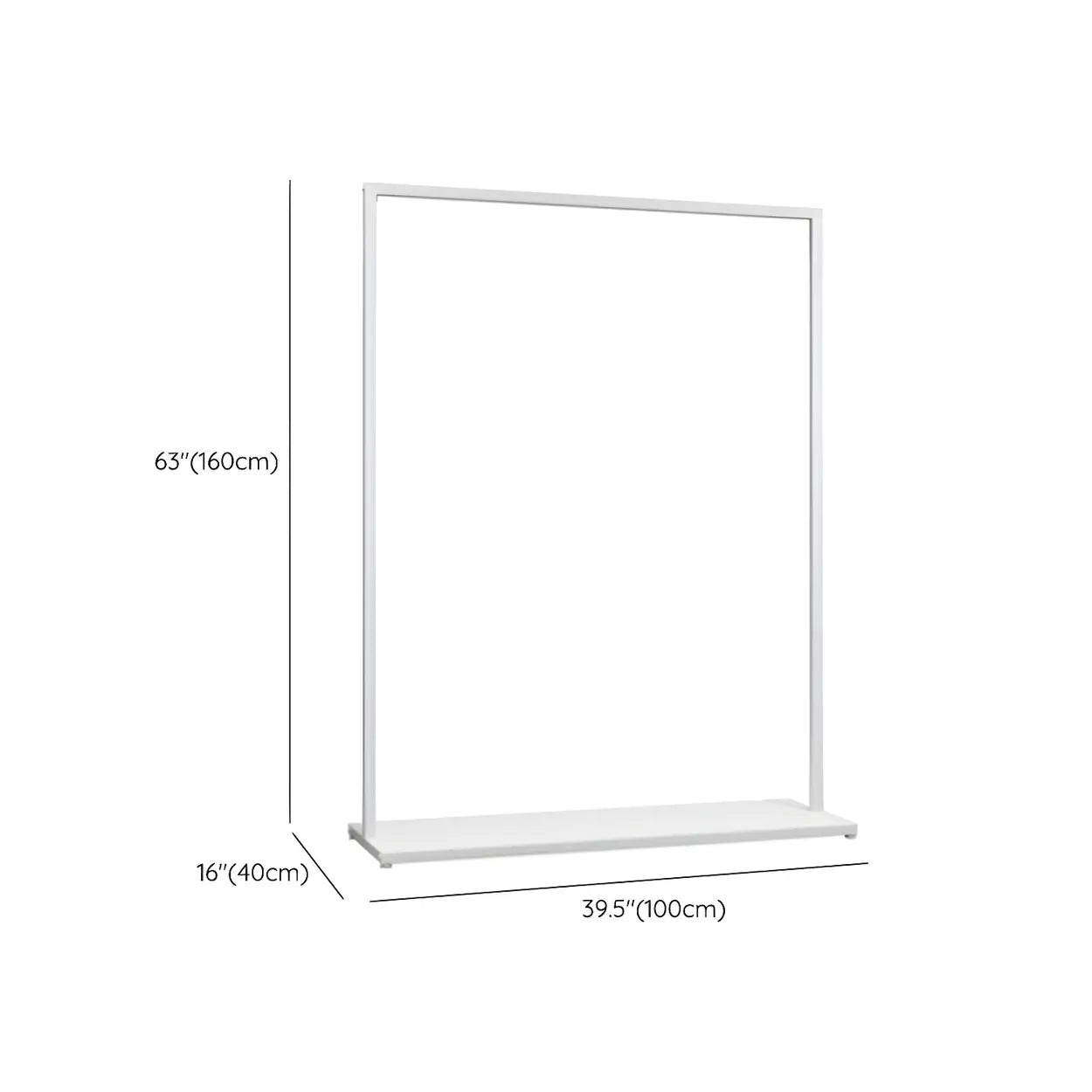 White Metal Freestanding Coat Rack with Shelf