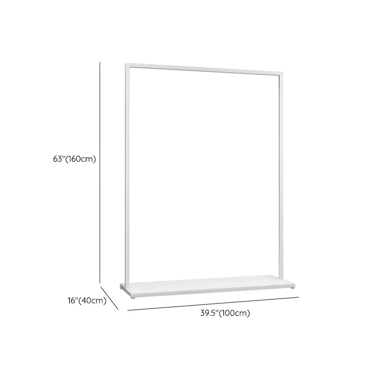 White Metal Freestanding Coat Rack with Shelf