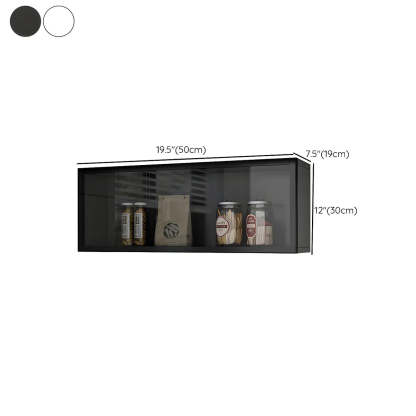 Wall-Mounted Kitchen Glass China Cabinet — Grey / Led Lights Included