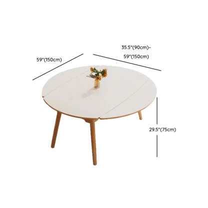 Modern Oval White Wood Self-Storing Leaf Dining Table