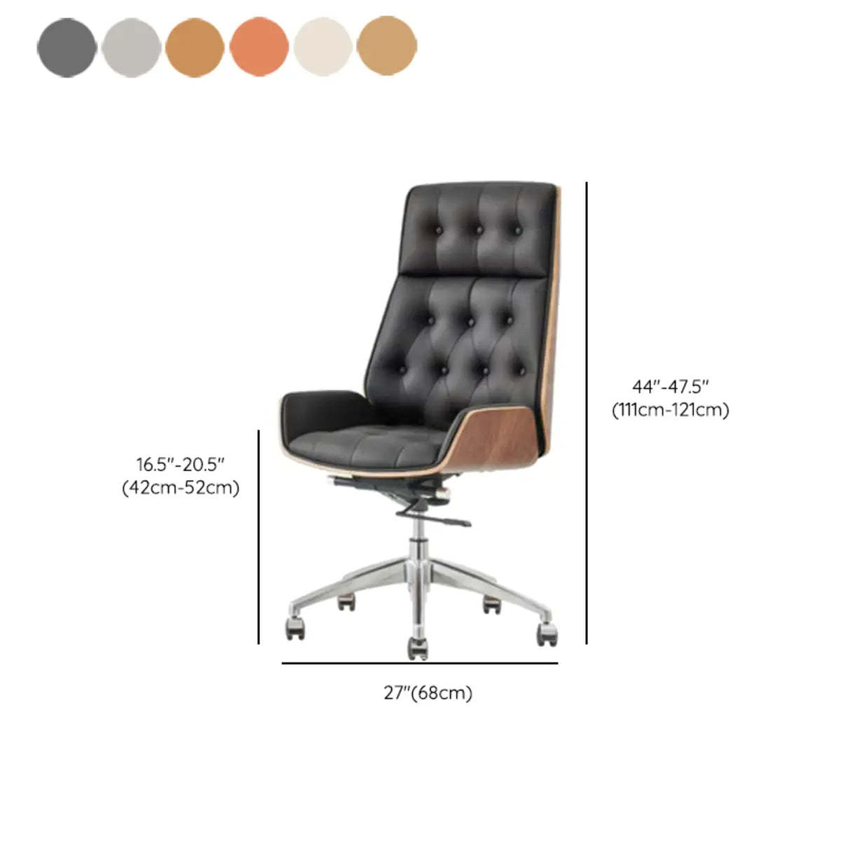Swivel Faux Leather Office Chair with Headrest and Armrest