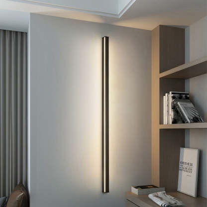 Long Strip Dimmable LED RGB Black Minimalist Outdoor Light Post Lights-Lighom