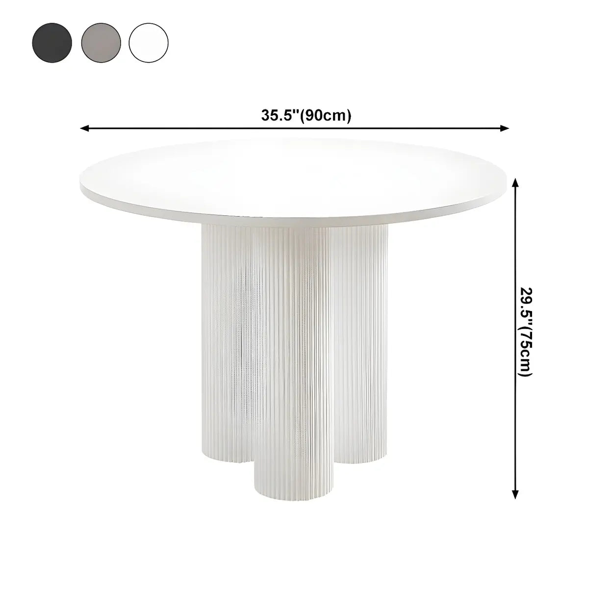Modern Round White Oak Dining Table