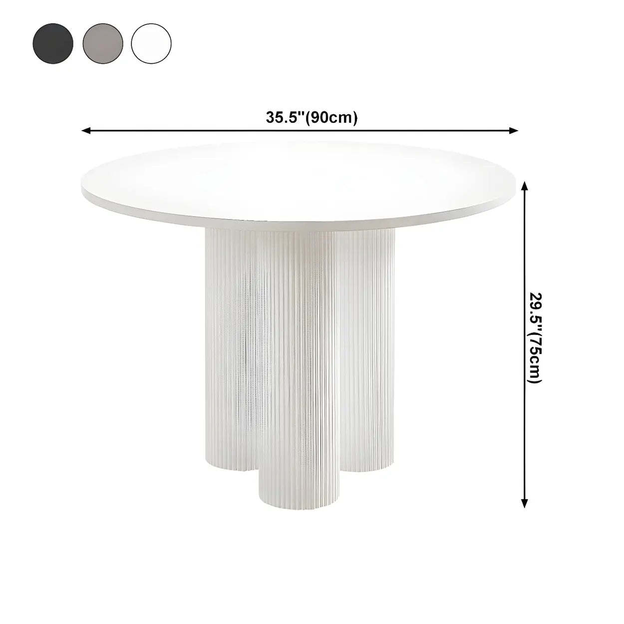 Modern Round White Oak Dining Table