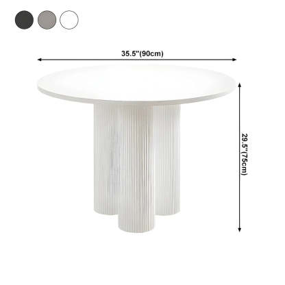 Modern Round White Oak Dining Table