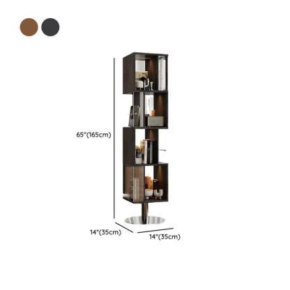 Mid-Century Cube Tiered Wood Corner Bookshelf