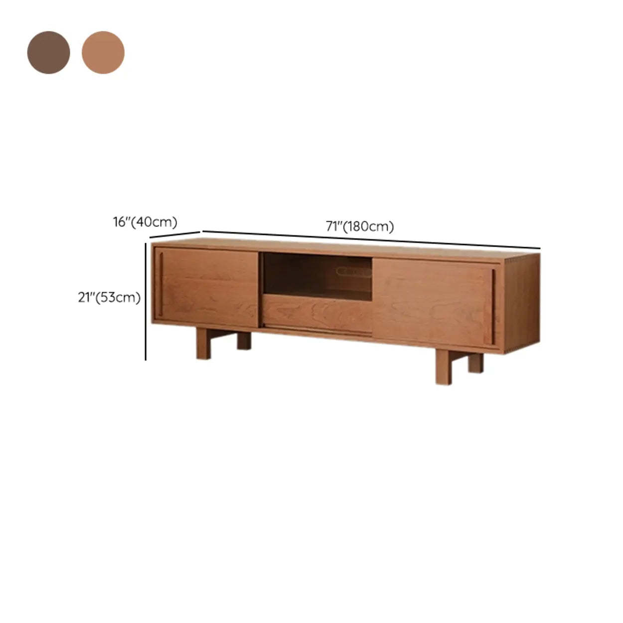 Cherry Wood Cabinet Long TV Stand with Legs