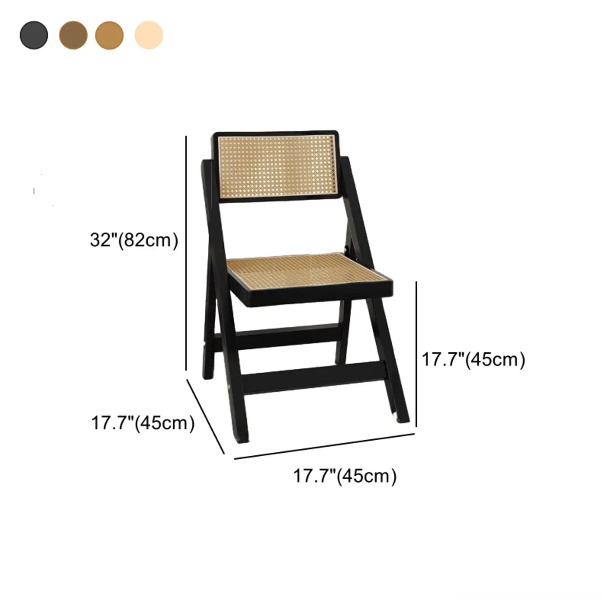 Foldable Wood Woven Plaid Dining Chair