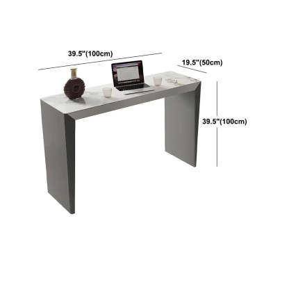Modern Marble Counter Height Bar Table with Gray Base