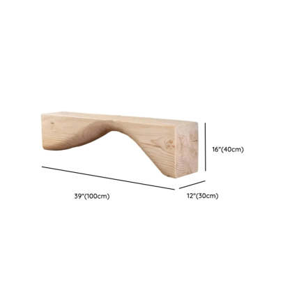 Modern Solid Wood Wave Bench — Natural / Single Arch