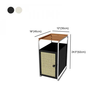 Mid-Century Rectangular Metal Side Table with Cabinet