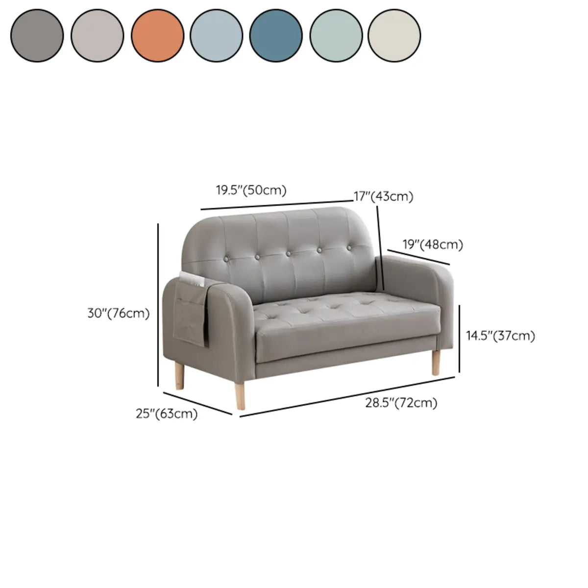 Off-White Square Arm Tufted Loose Back Chair