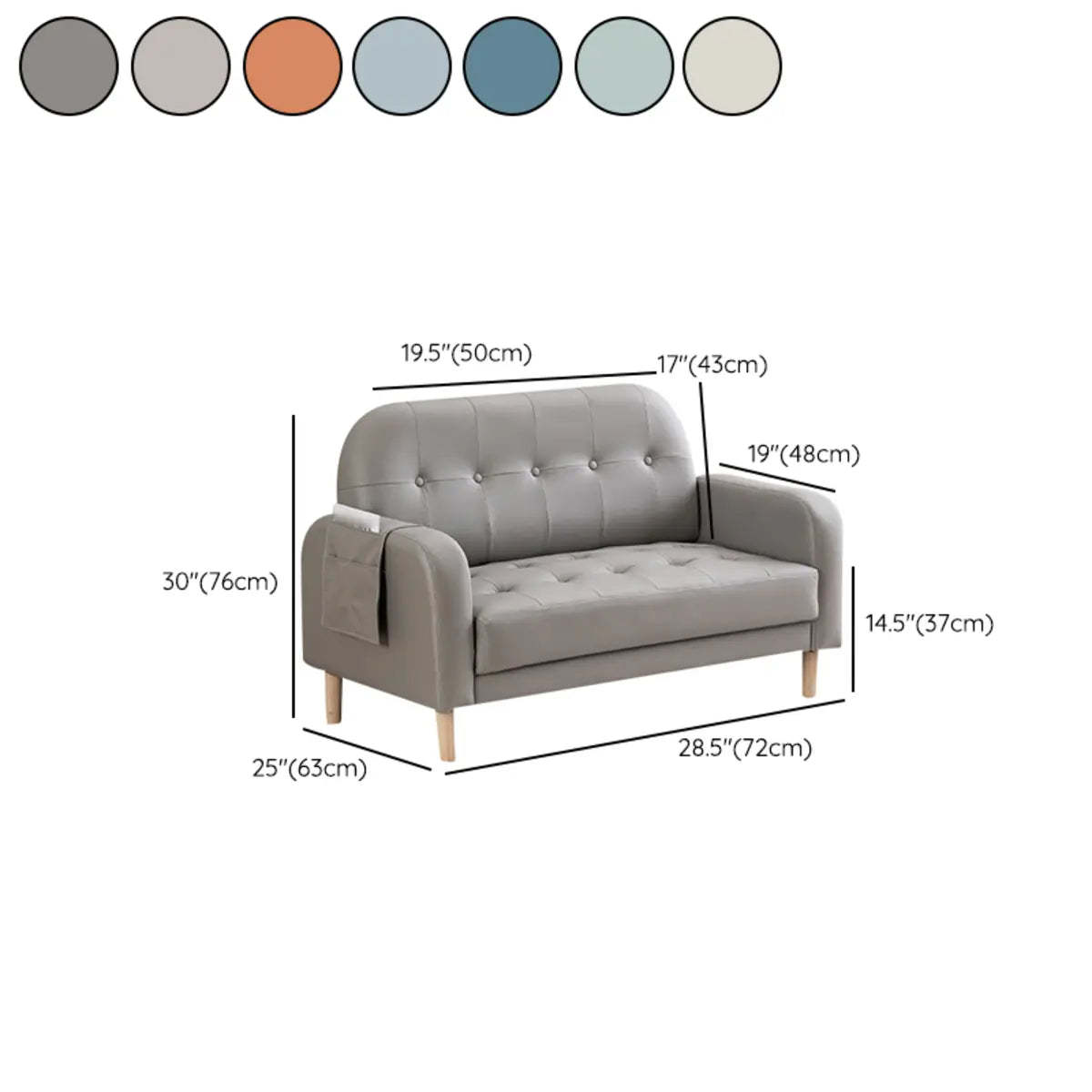 Off-White Square Arm Tufted Loose Back Chair