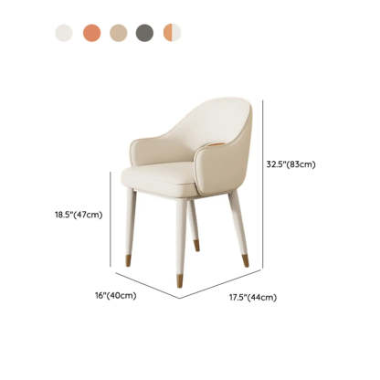 Modern Orange Upholstered Arm Dining Chair