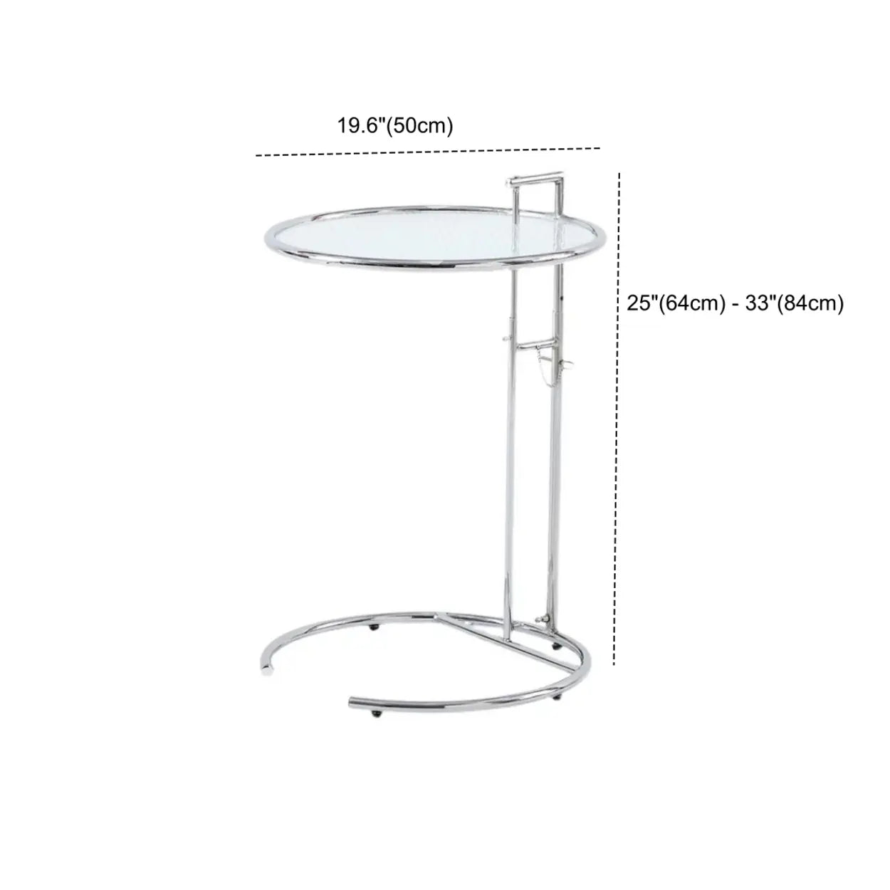 Modern c-shaped end glass steel coffee tables