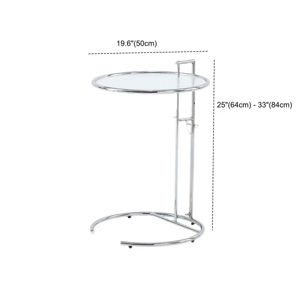 Modern c-shaped end glass steel coffee tables