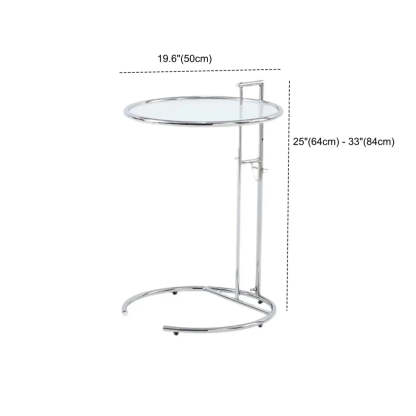Modern c-shaped end glass steel coffee tables