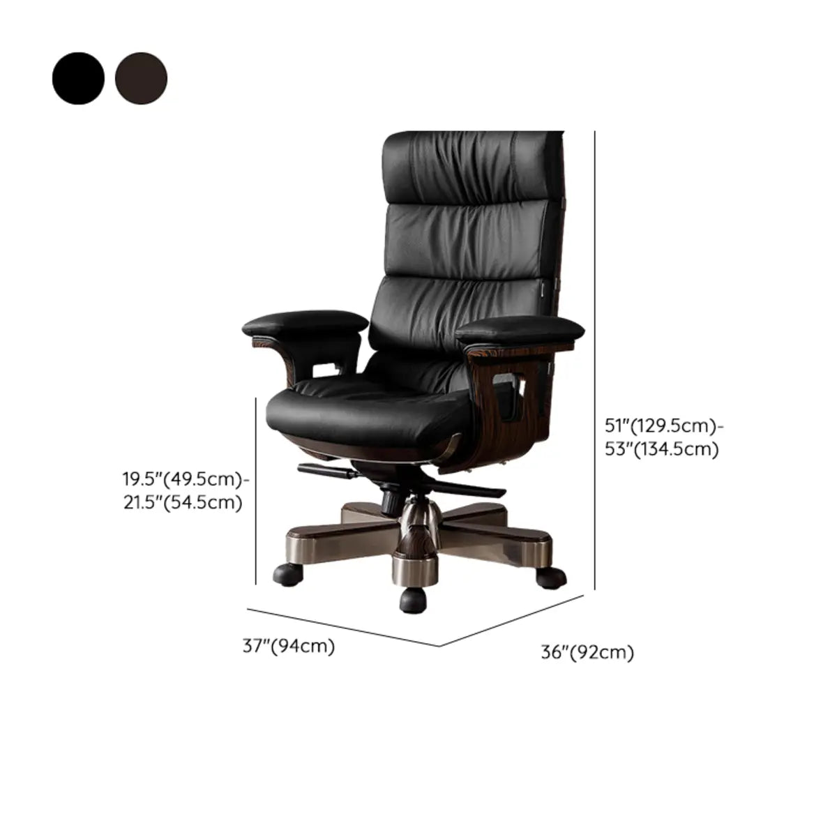 Tilt Swivel Leather Office Chair with Headrest
