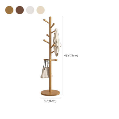 Nut-Brown Beech Wood Tree-Style Coat Rack