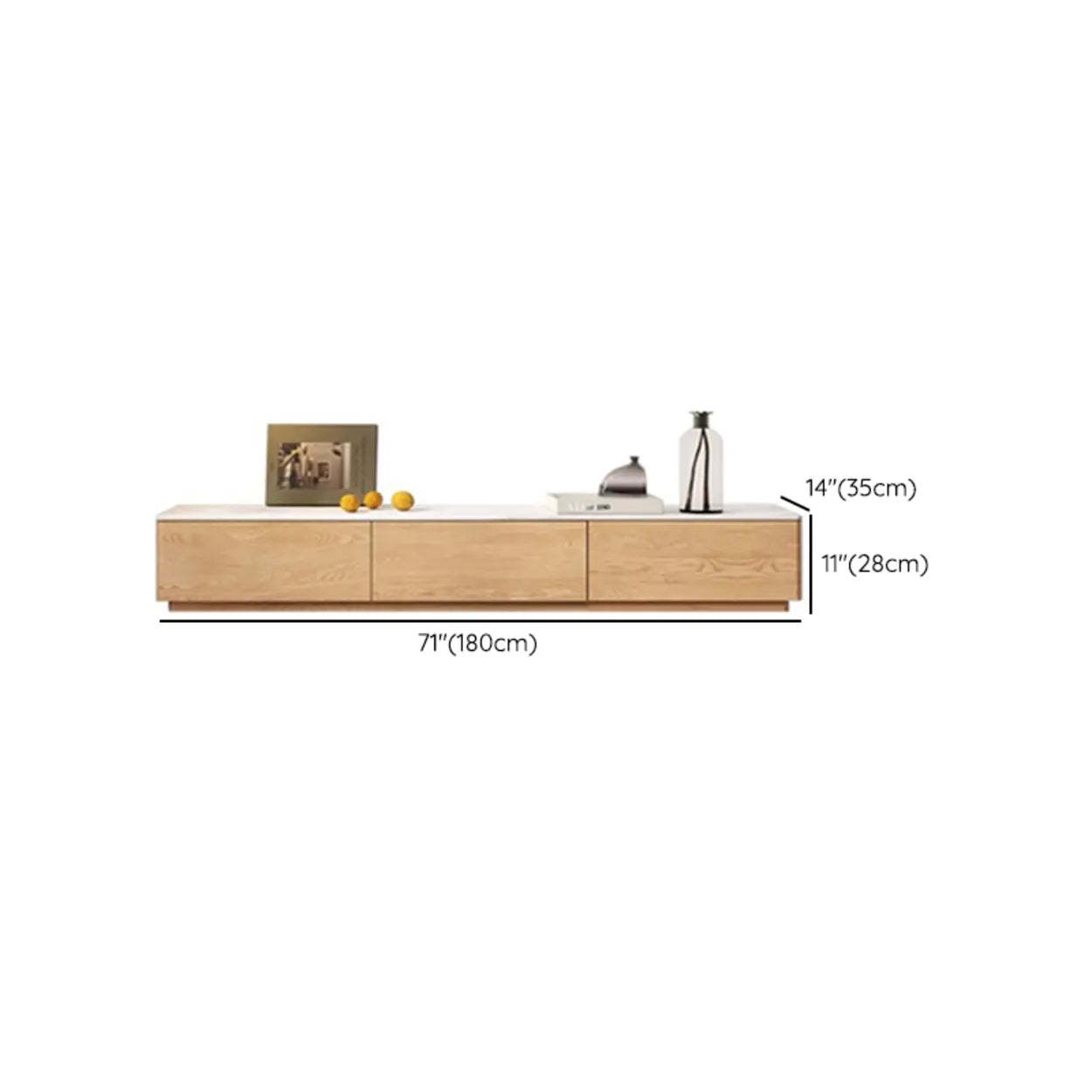 Natural Stone Drawer Long Rectangle TV Stand