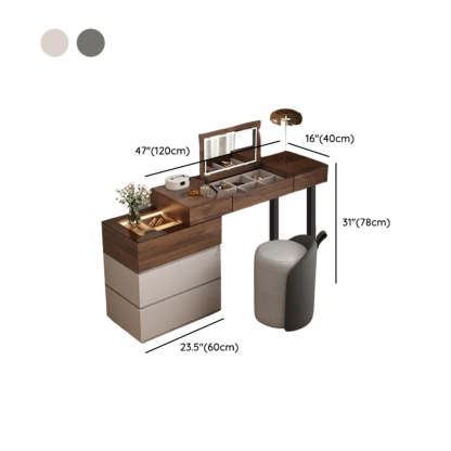 Rustic L-Shaped Gray-Brown Wood Vanity Set