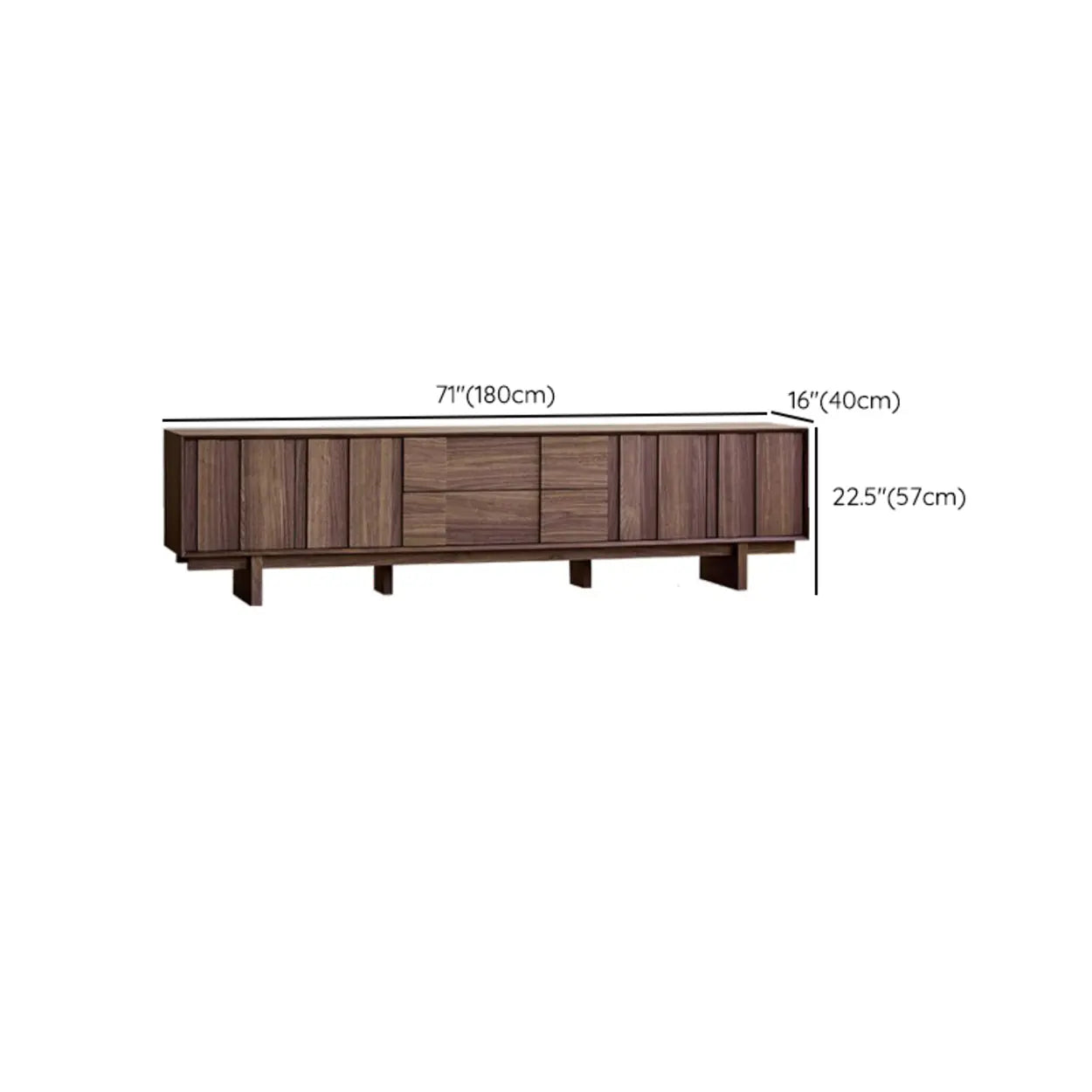 Brown Wood Drawer Rectangle Living Room TV Stand