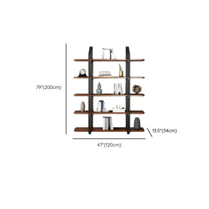 Industrial Pine Black Frame Etagere Large Bookshelf