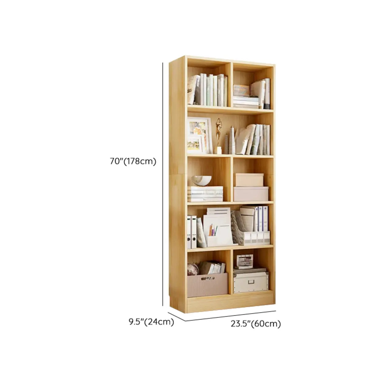 Classic Natural Wood Closed Bookcase