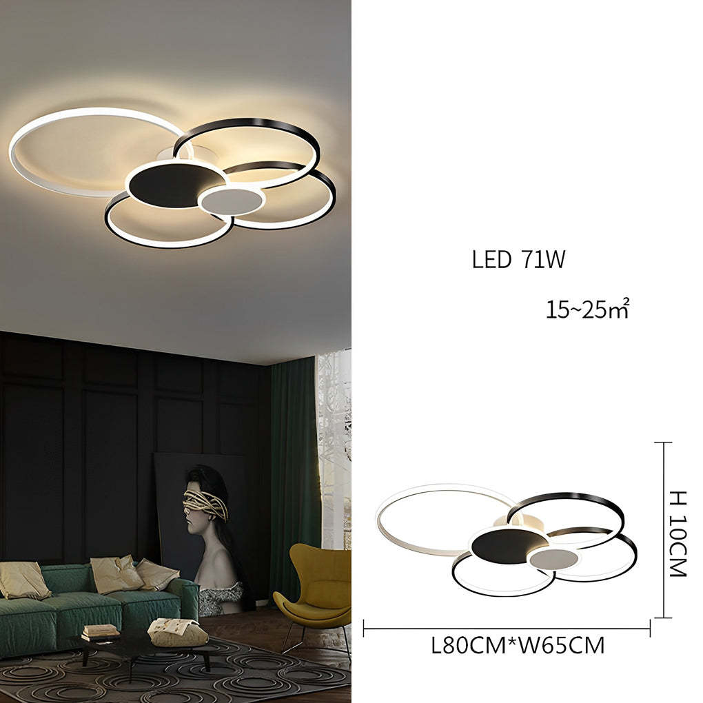 Multi-Circle LED Acrylic Cluster Flush Mount Light