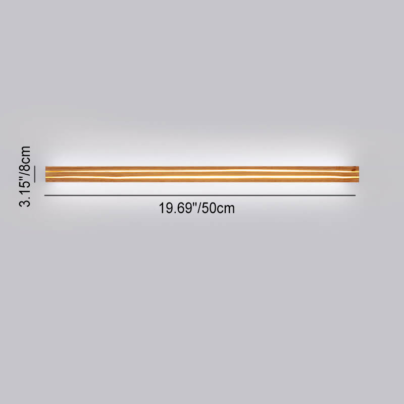 Japanese Wabi-Sabi Modern Linear Wood LED Sconce