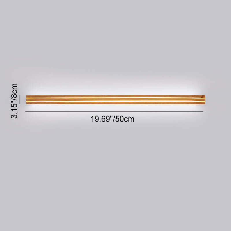 Japanese Wabi-Sabi Modern Linear Wood LED Sconce