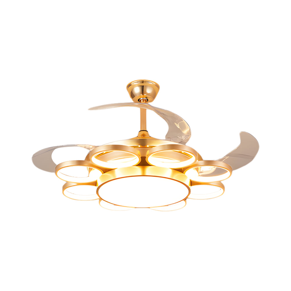 Invisible Silent Ceiling Fan Ring Remote LED Chandelier-Lighom