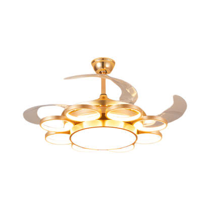 Invisible Silent Ceiling Fan Ring Remote LED Chandelier-Lighom