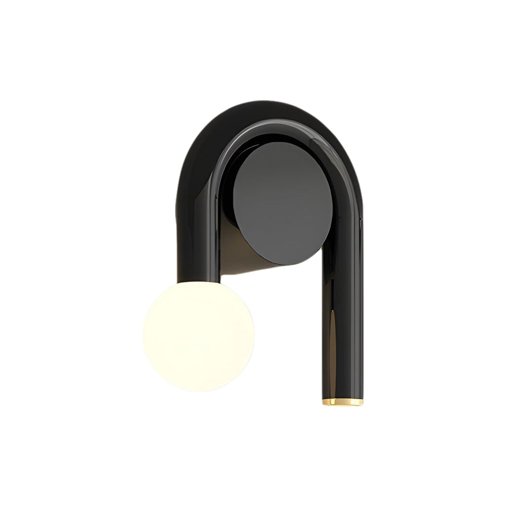 2-Light Arched Iron U-shaped Line Wall Sconce LED Matte Black Bathroom Vanity Lights-Lighom